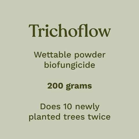 Trichoflow Wettable powder biofungicide. 200 grams. Does 10 newly planted trees twice.